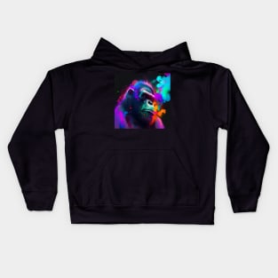 Psychadellic Gorilla 01 Kids Hoodie